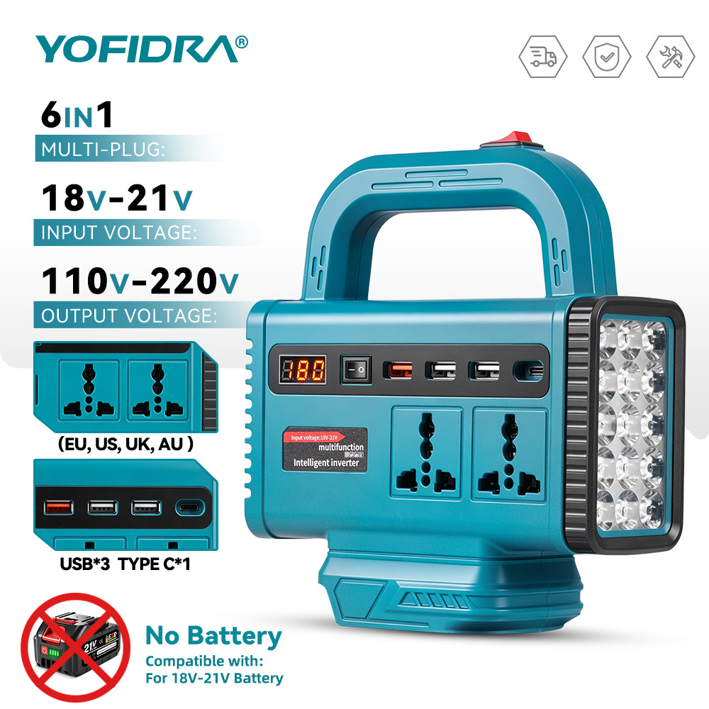 Outdoor Power Adapter Usb C - Inverter di potenza portatile YOFIDRA 220V,
